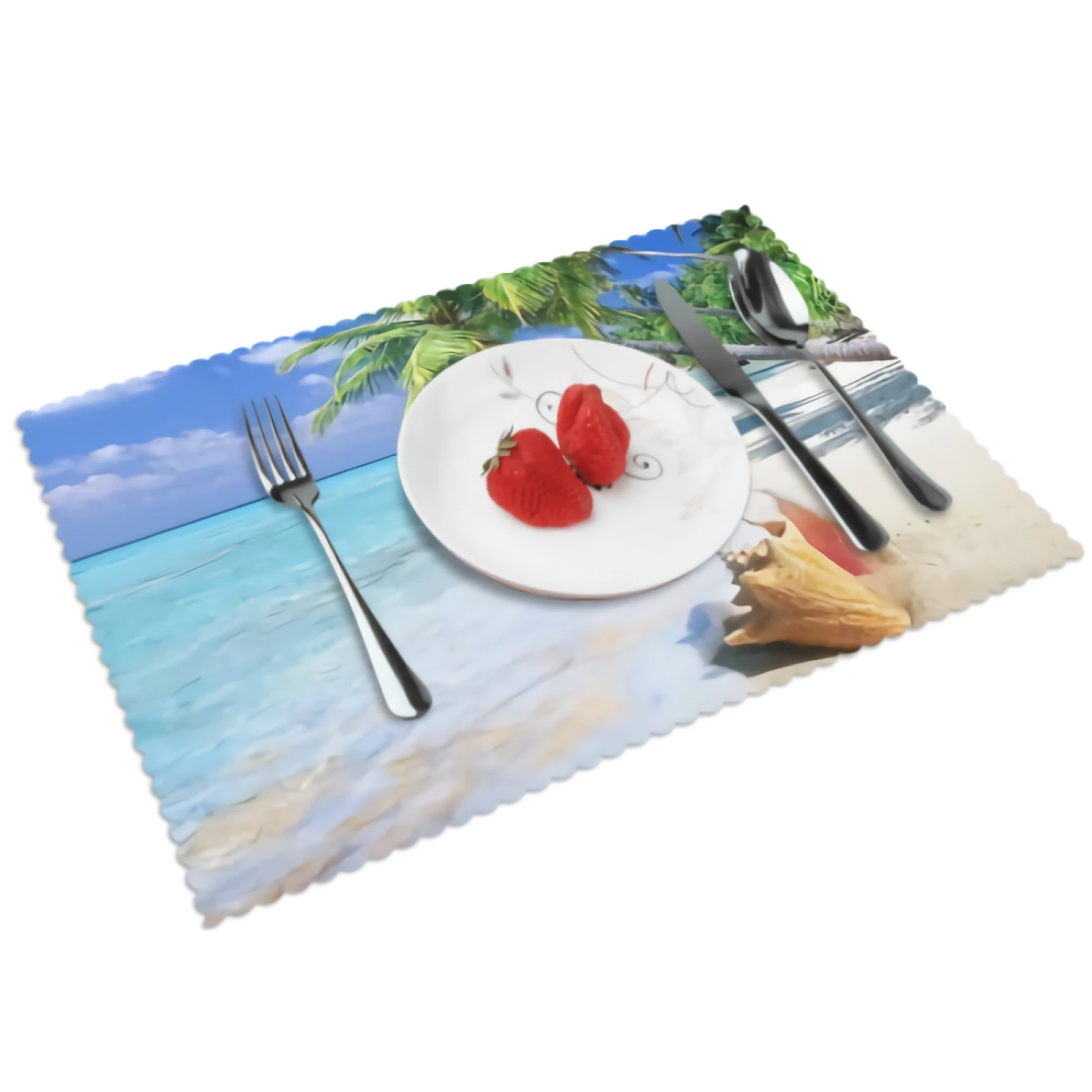 

Beach Placemats for Dining Table 12 x 18 inches Heat Resistant Table Placemats Set of 4 for Kitchen Dining Table