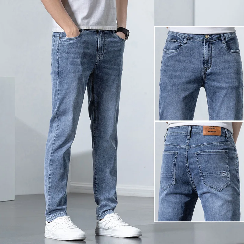2022 New Men's Stretch Skinny Jeans New Autumn Winter Fashion Casual Cotton Denim Slim Fit Pants Male Trousers