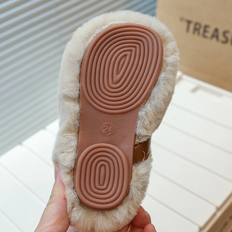 Детская теплая хлопковая обувь зимняя новая для мальчиков и девочек с плоским