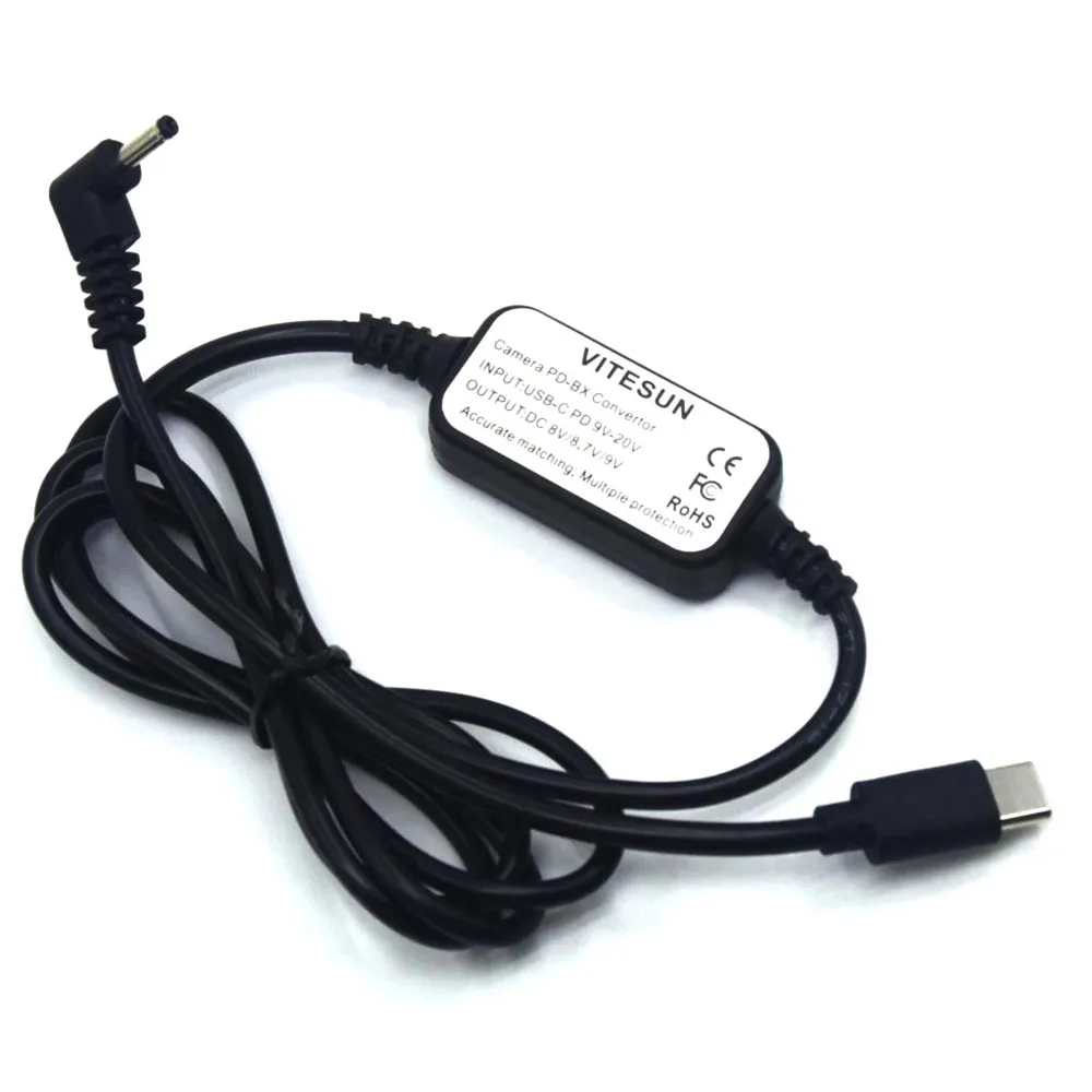 Кабель-адаптер USB-C PD для Canon LP-E8 DR-E8 LP-E10 LP-E12 DR-E15 LP-E17 LP-E5 NB-10L NB-2L