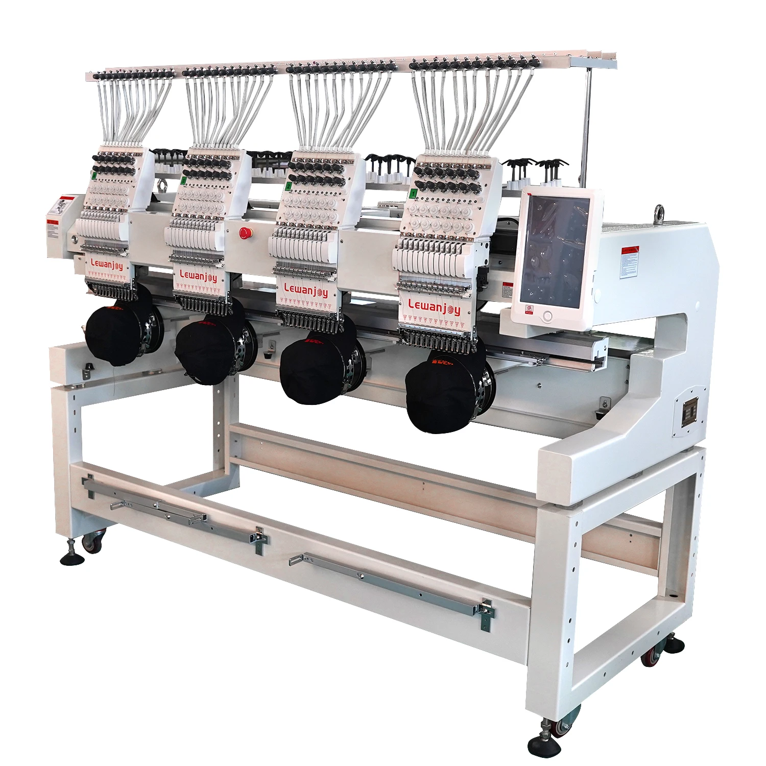 New Four Heads 9/12 Needles Clothing Flat Embroidery Machine Dahao System High Speed