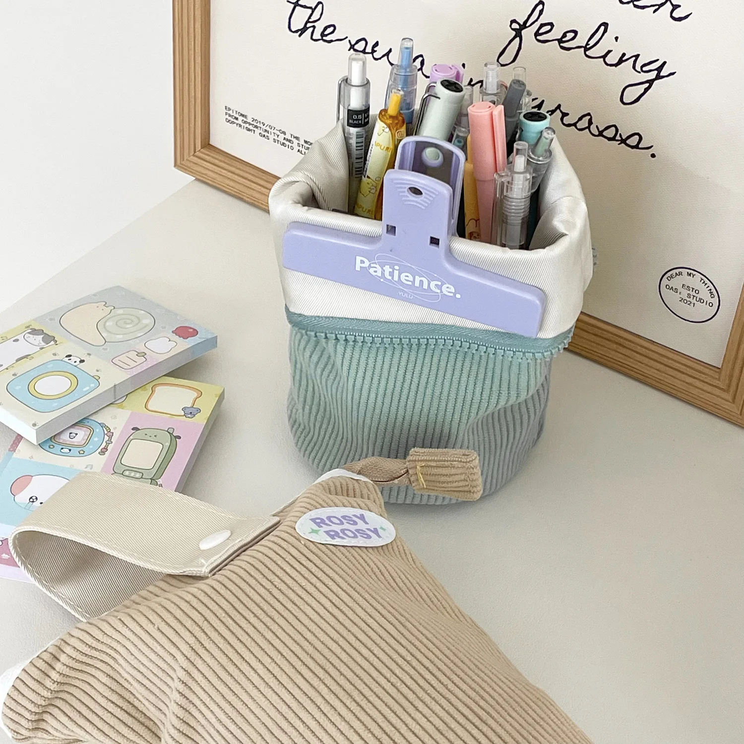 Вельветовый Карандаш Большой Емкости Милый Мультяшный Пенал Женский