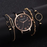 watch set women 5pcs woman quartz wristwatch leather ladies bracelet luxury watch casual relogio femenino gift for girlfriend