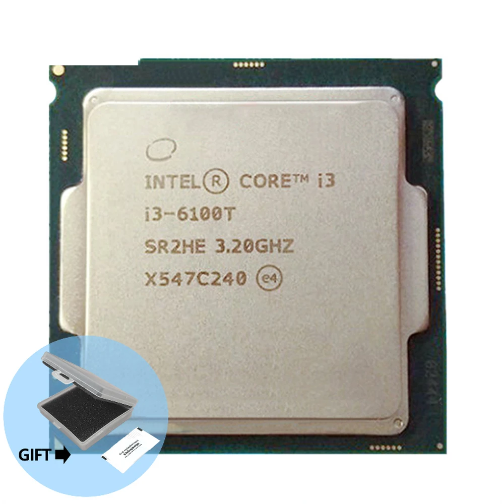 

Процессор Intel Core i3-6100T i3 6100T 3,2 ГГц двухъядерный четырехпотоковый, 3 МБ, 35 Вт, LGA 1151