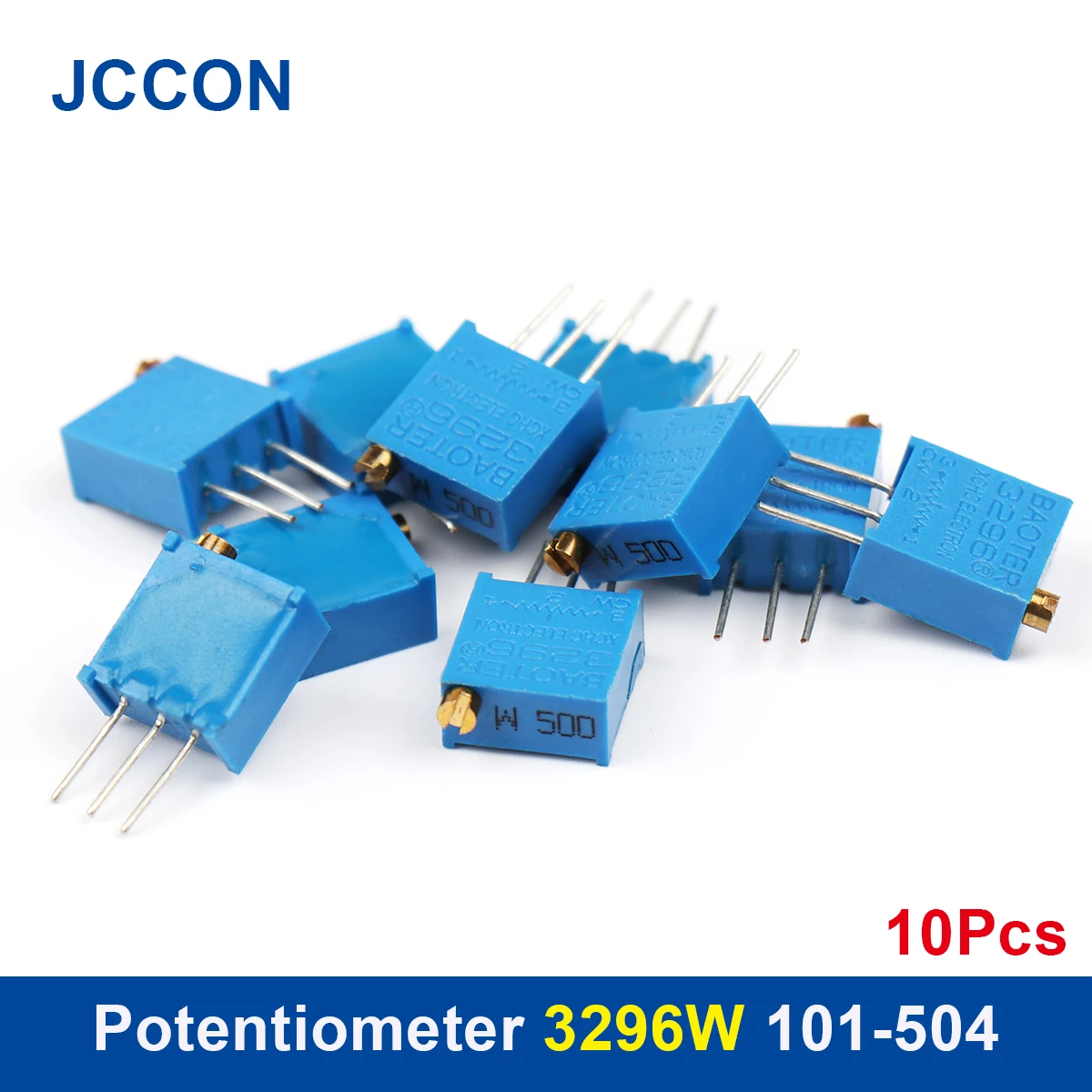 

10Pcs Trimpot Trimmer Potentiometer 3296W 500/101/201/501/102/202/502/103/203/503/104/204/504/105/205 Adjustable Resistance