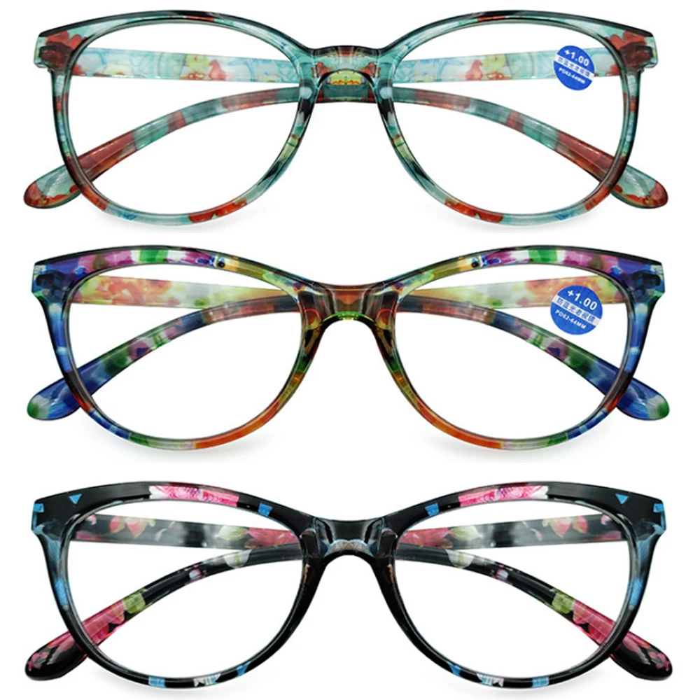 

Fashion Portable Flowers Vintage Reading Glasses Eye Protection Ultra Light Frame Anti-Blue Light Eyeglasses