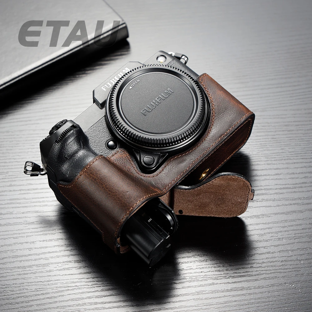 Чехол для Камеры ETAU GFX100S из натуральной кожи с ручкой полусумка Fujifilm GFX50SII боди |