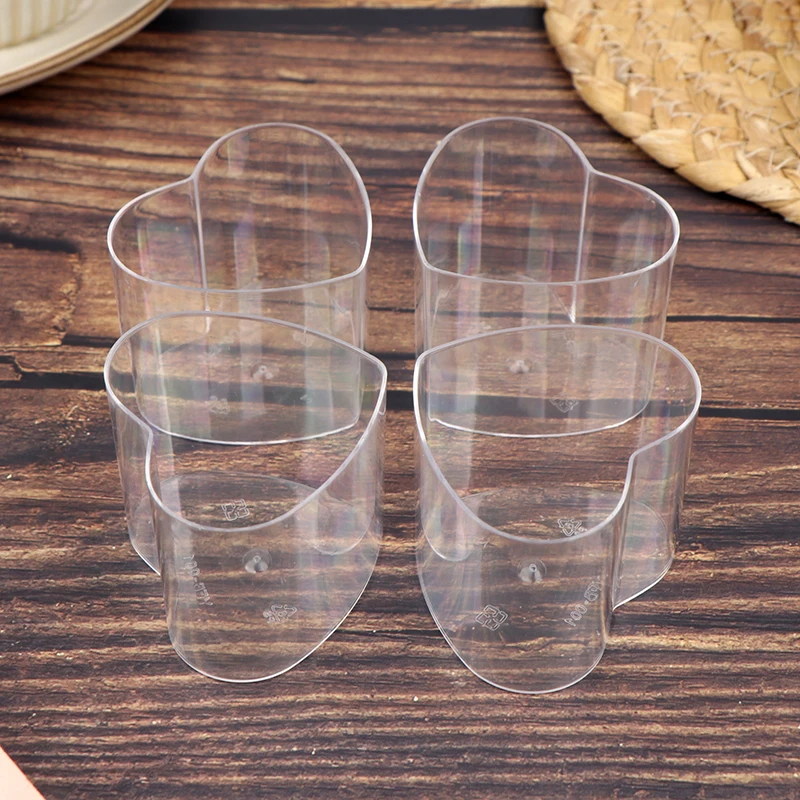 

12 шт., мини-чашки для десертов в форме сердца, 70 мл