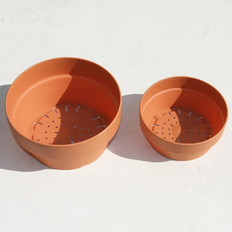 

P82C Imitation Terracotta Pot for Plants Succulent Planter with Drainage Hole Cactus Plant Containers Indoor Garden Bonsai Pots