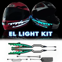 2pcs1set shark style motorcycle helmet light strip led night signal light stripe glowing night luminous modified sticker