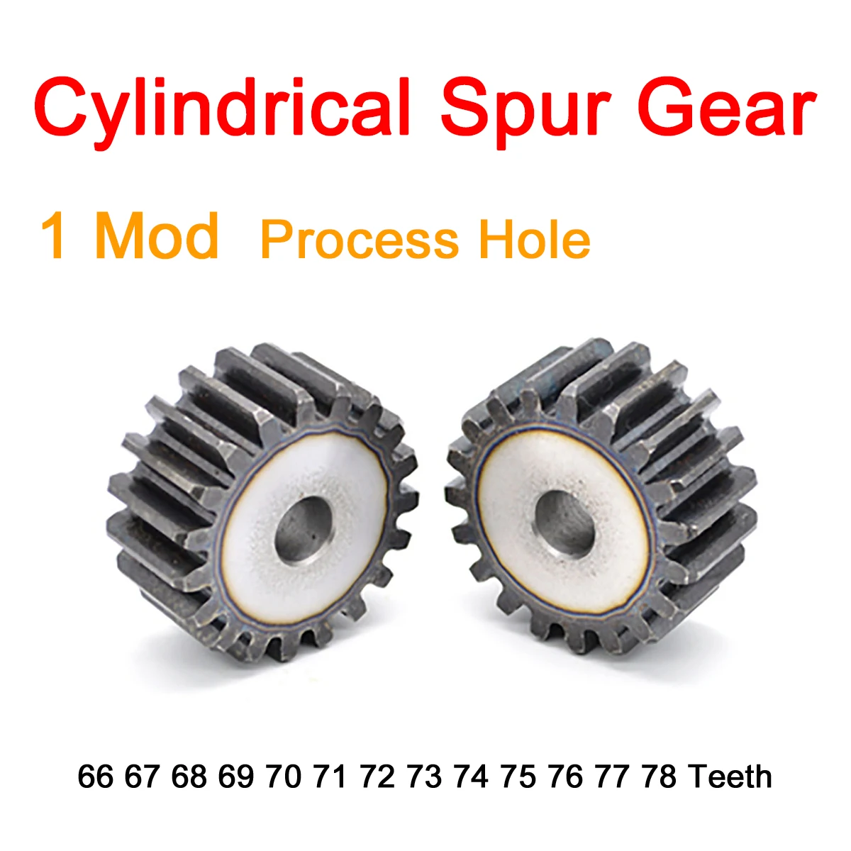 

1Pc 1Mod Cylindrical Spur Gear 66/67/68/69/70/71/72/73/74/75/76/77/78 Teeth 45# Steel Transmission Gear Tooth Pitch 3.14mm