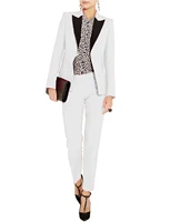 womens business suits female office uniform ladies trouser suits formal womens tuxedo slim 2 piece set blazer
