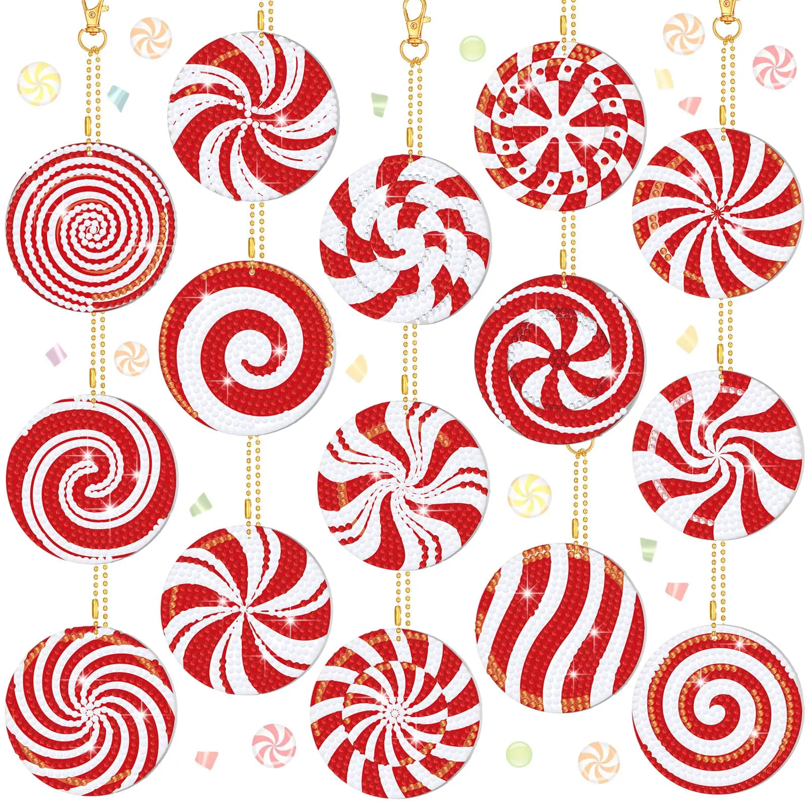 

5D «сделай сам», алмазная роспись, брелок, рождественские конфеты, элемент, подвеска, мозаика, алмазная вышивка, ручная работа, искусство, брелок, подарок