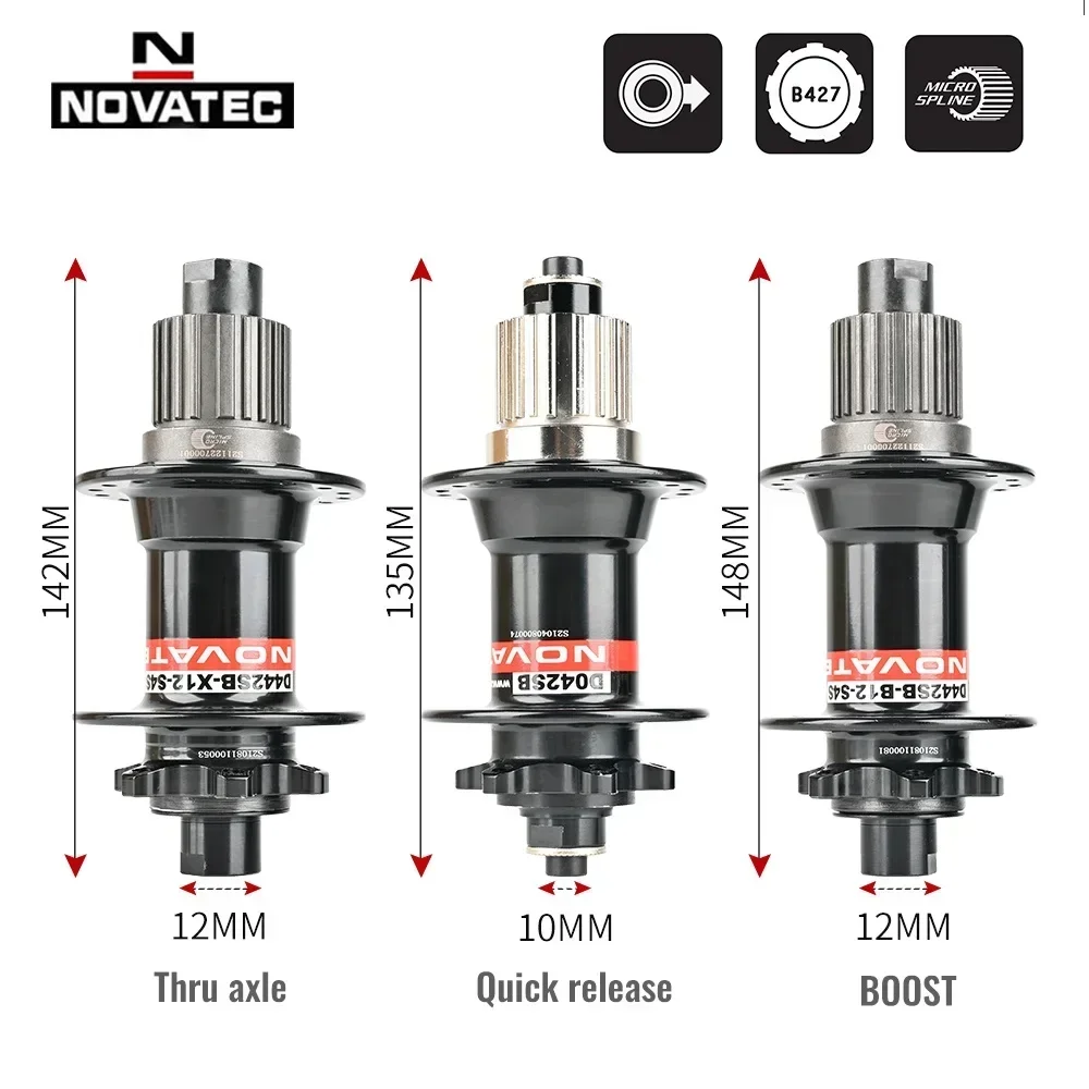 Фото Велосипедные втулки Novatec D041 D442SB 32H Boost для горных велосипедов, втулки MS Micro для Shimano XT/SLX M6100/M7100/M8100 №2