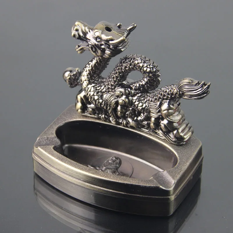 

Home Decoration Creative Ash Tray Dragon Ashtray with Refillable Gas Lighter Smoking Accessories