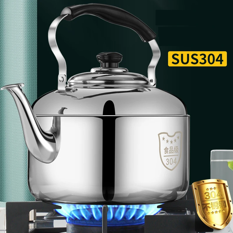 

High quality whistle thick stainless steel large capacity kettle home outdoor camping gas natural gas fire cooker universal
