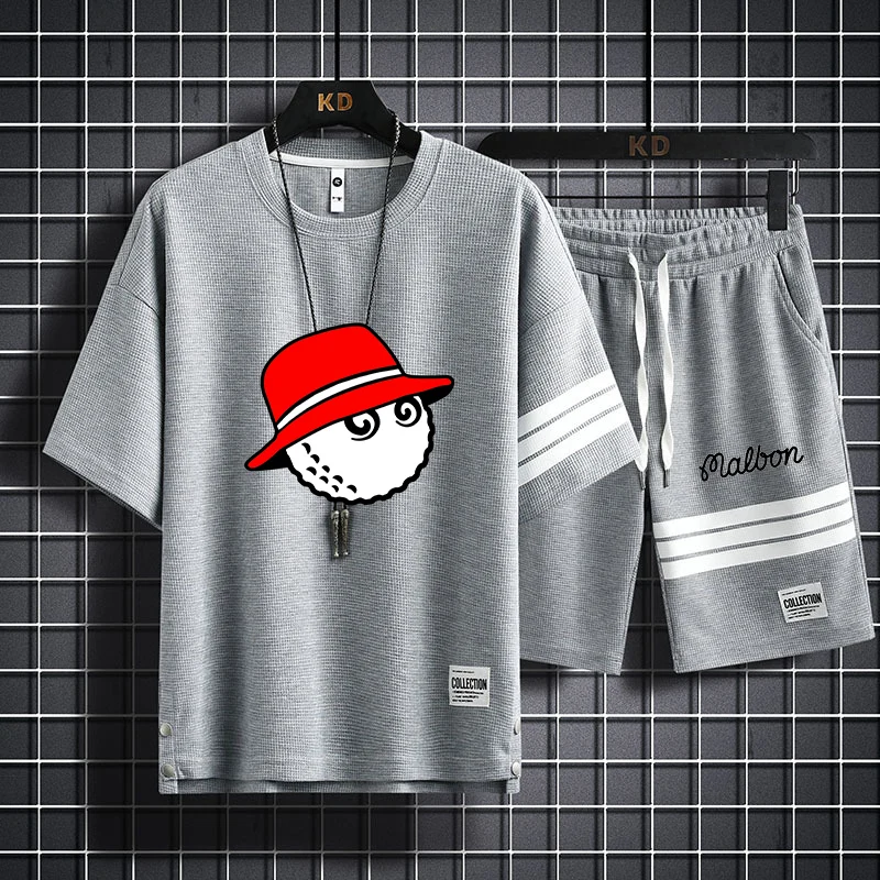 Golf wear men Summer Men's 2 Piece Set  Casual T-Shirt and Shorts Set Golf Suit Golf Wear Men malbon golf Quick Dry Tracksuit