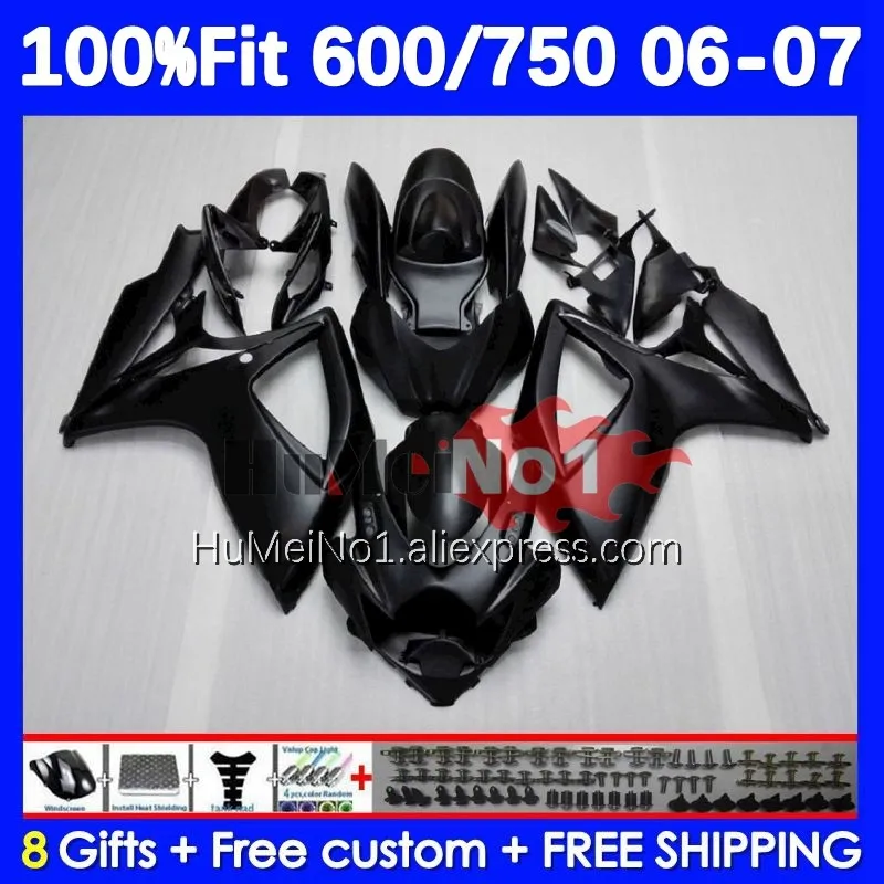 

Injection Kit For SUZUKI GSXR-750 GSXR 600 750 CC 16No.10 GSXR-600 K6 750CC GSXR600 GSXR750 06 07 2006 2007 Fairing matte black