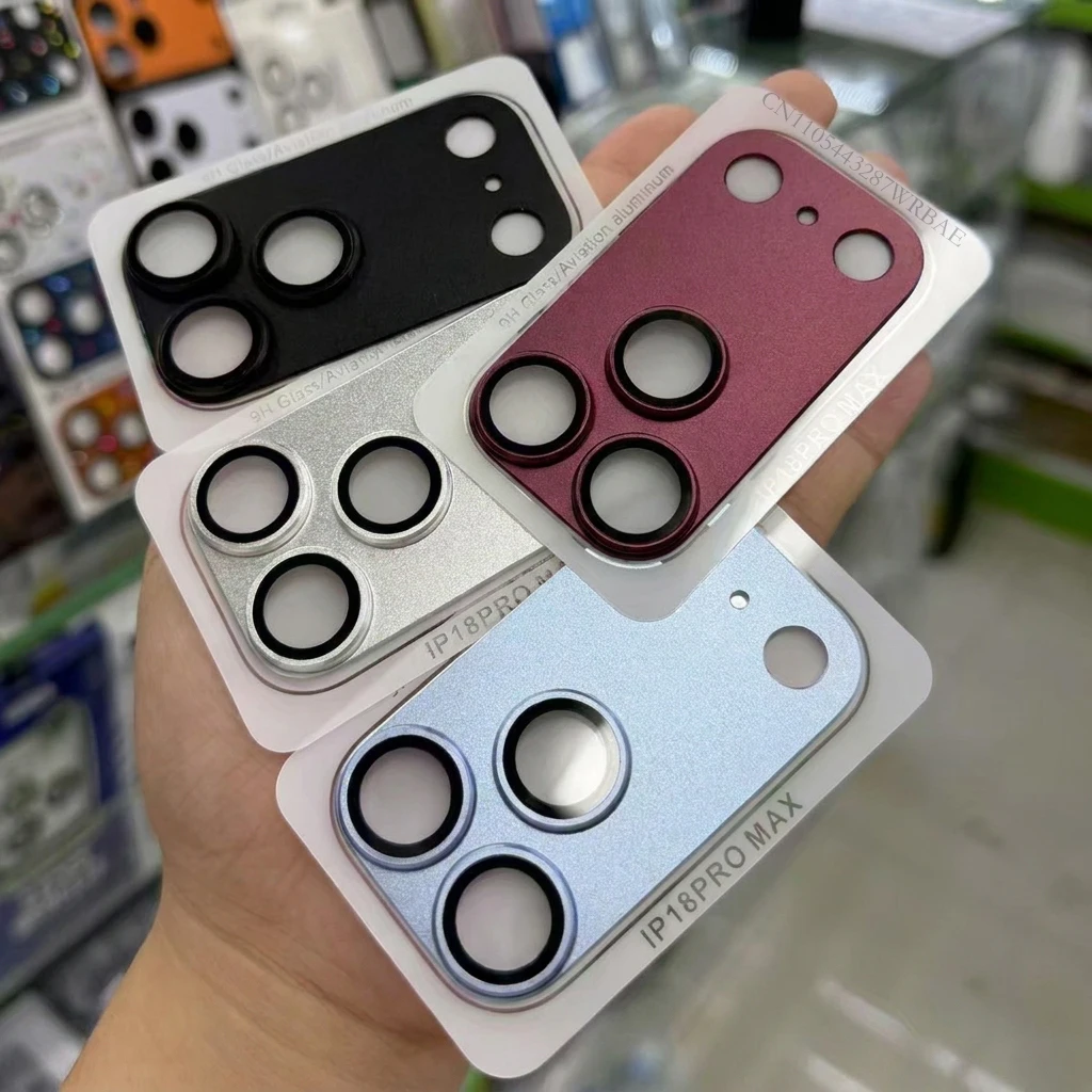Фото Матовый защитный чехол для камеры iPhone 18 Pro Max/18 Pro, цельная конструкция из металла и стекла, темно-вишнево-синий №1