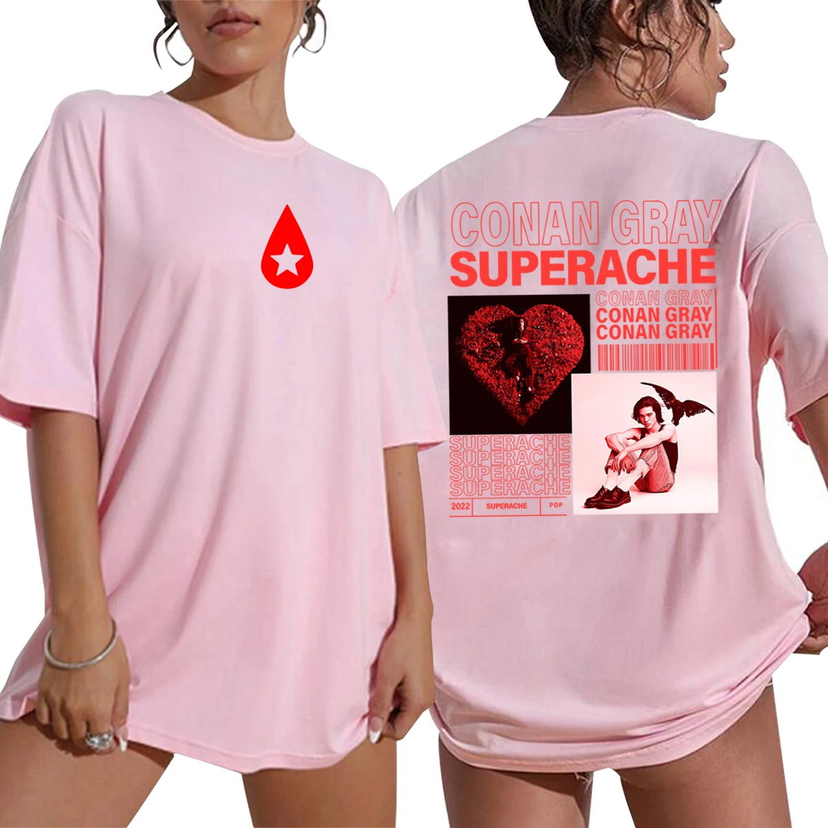 Женская футболка оверсайз с рисунком Conan Gray Found Heaven superашью