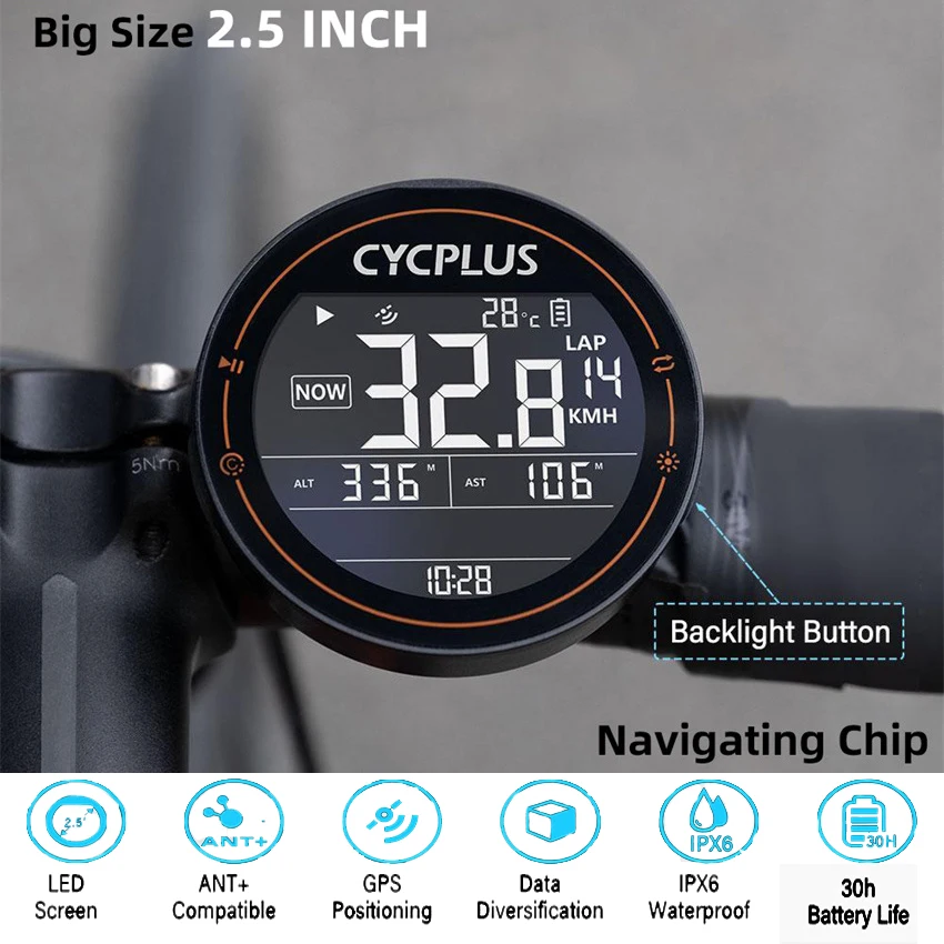 

Велосипедный компьютер Cycplus с Gps спидометром Ant + Bluetooth Xoss, измеритель частоты сердечных сокращений, велокомпьютер, аксессуары для горного ве...