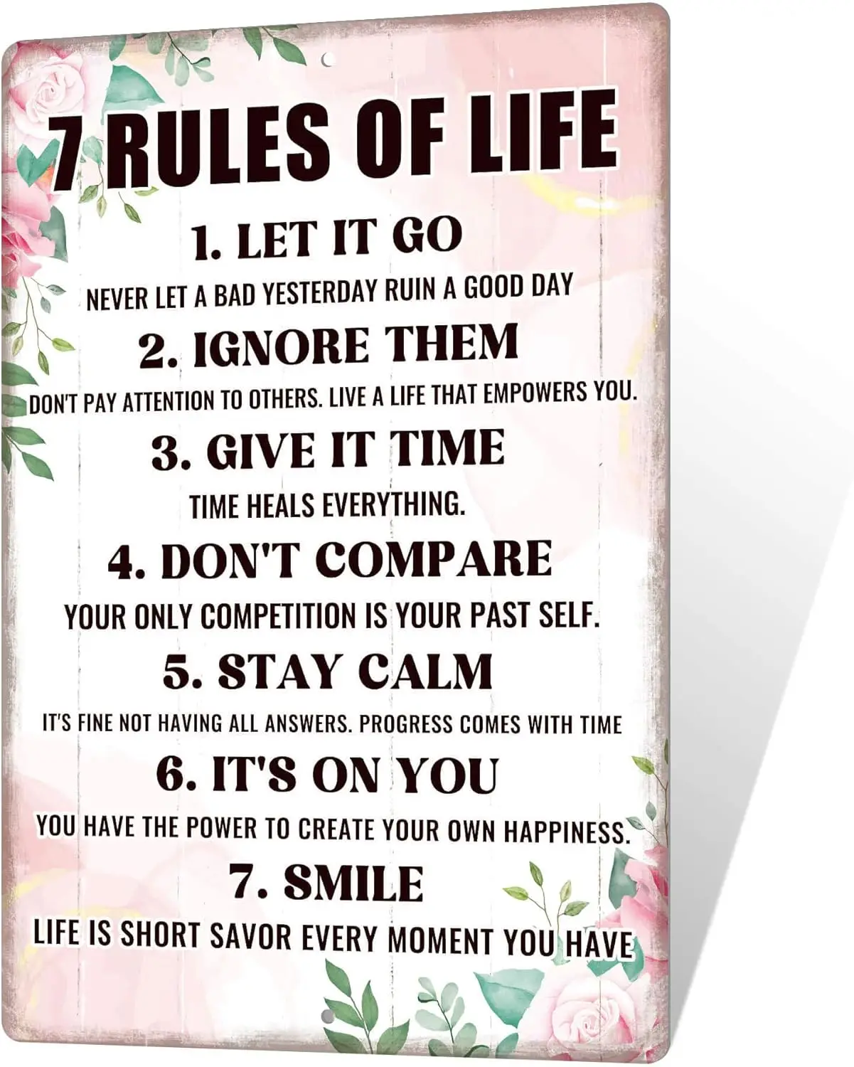 Putuo Decor nspratonal Настенный декор 7 правил Lfe Metal Tn Sgn Moatonal Quotes Плакаты для спальни