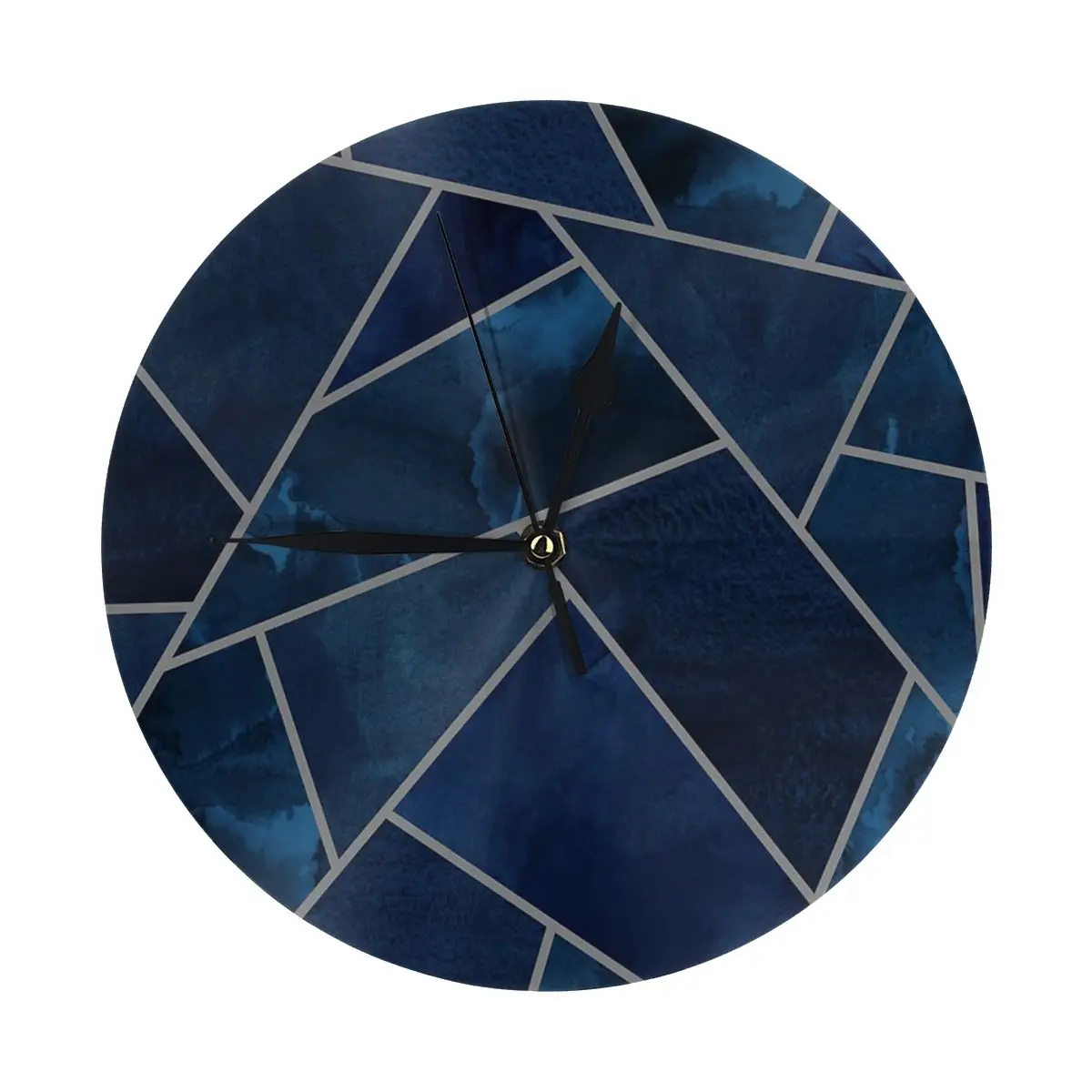 Темно-синие и серые настенные часы с геометрическим рисунком украшение для