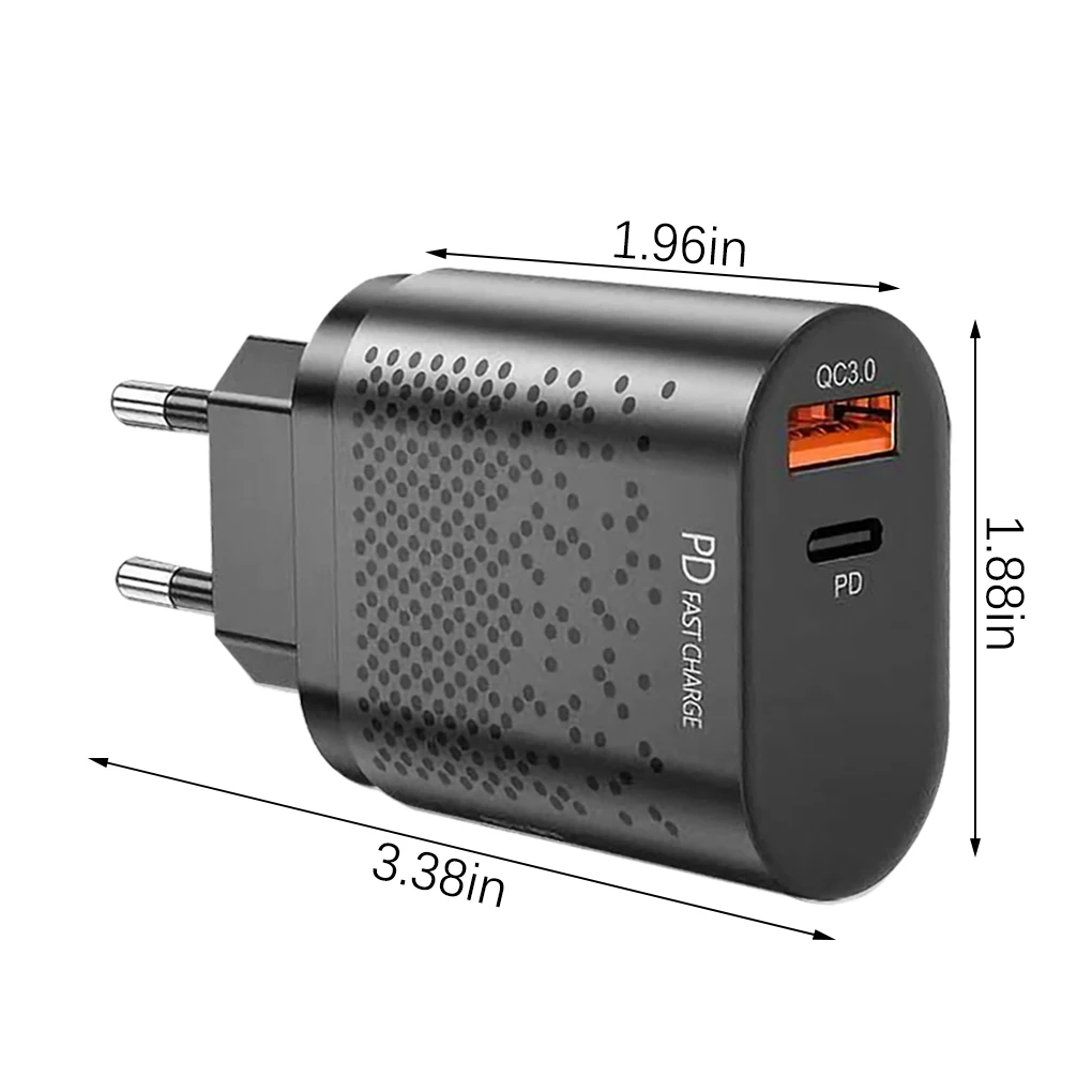 Зарядное устройство с двумя USB-портами, 20 Вт, QC3 0