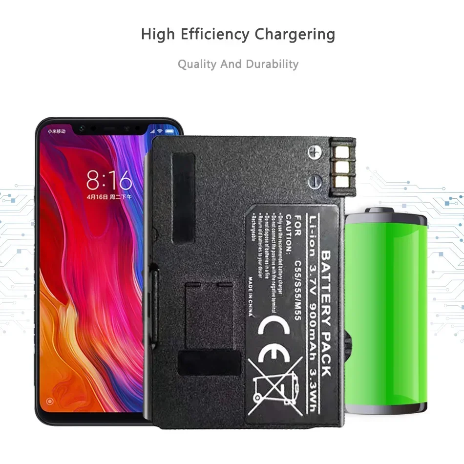 Аккумулятор 900 мАч для Siemens A52/A55/A57/A60/A62/A65/A70/C55/C56/C60/MC60 GIGASET SL1/SL56/SL100/SL565/M55/S55/S57 (EBA-510)