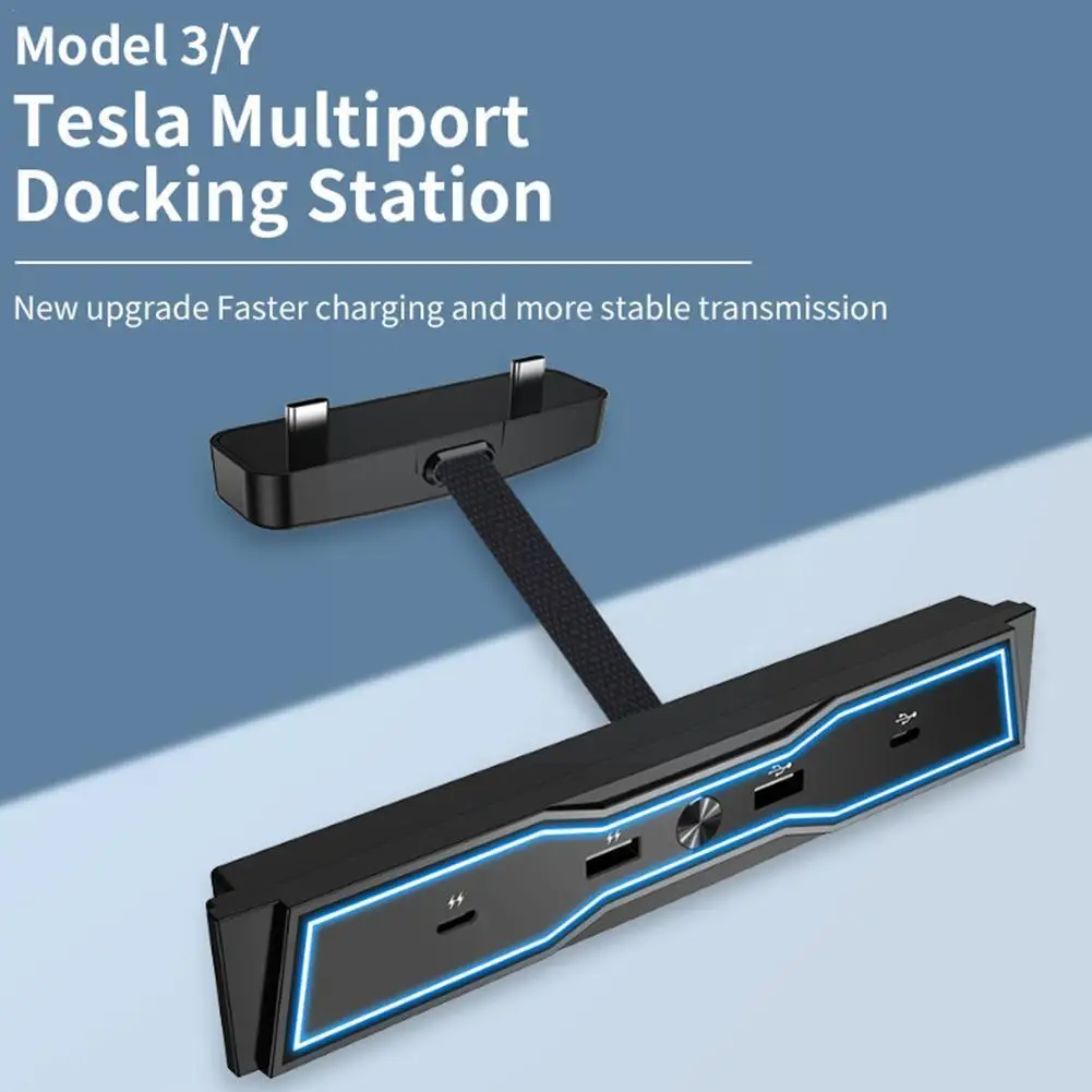 

27 Вт Быстрое Зарядное устройство USB-разветвитель интеллектуальная док-станция для Tesla Model 3 Y 2021 2022 автомобильный адаптер стандарта J0O5