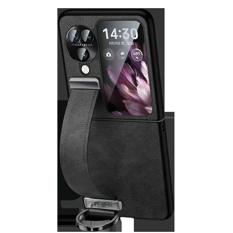 Для OPPO Find N3 флип-чехол SULADA модный крутой ремешок на запястье с кронштейном