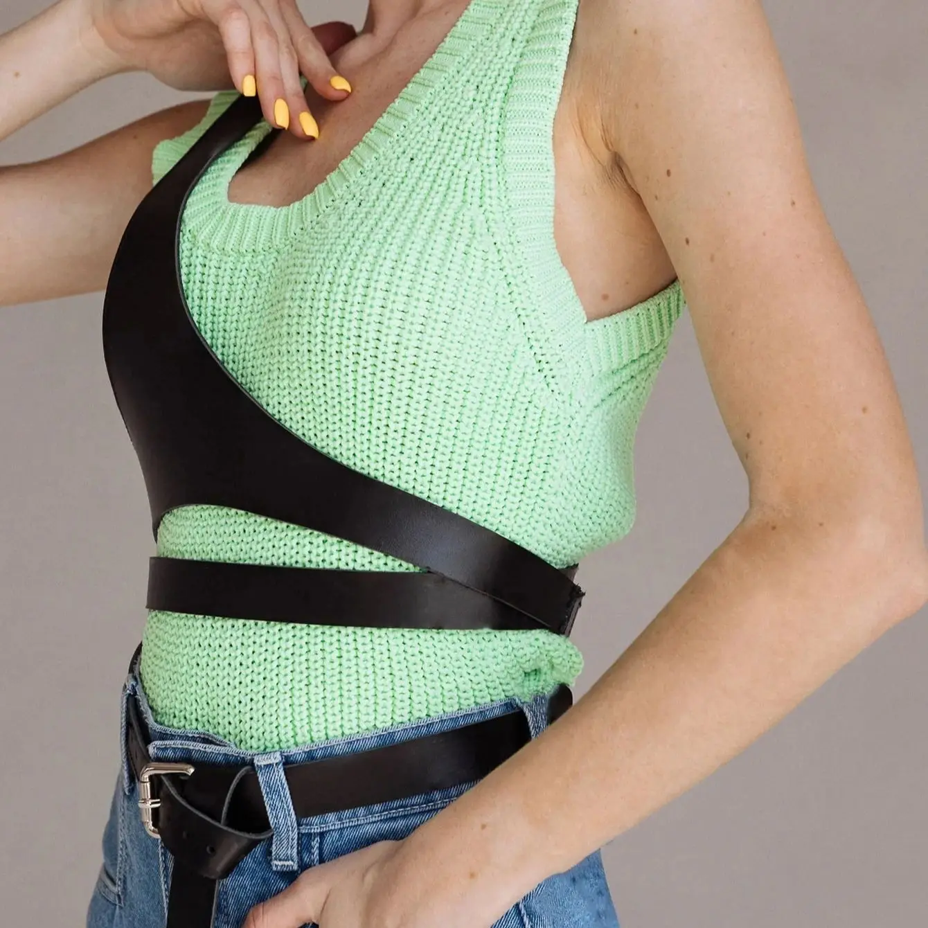 Сексуальные черные ремни из искусственной кожи модные для тела женское белье в