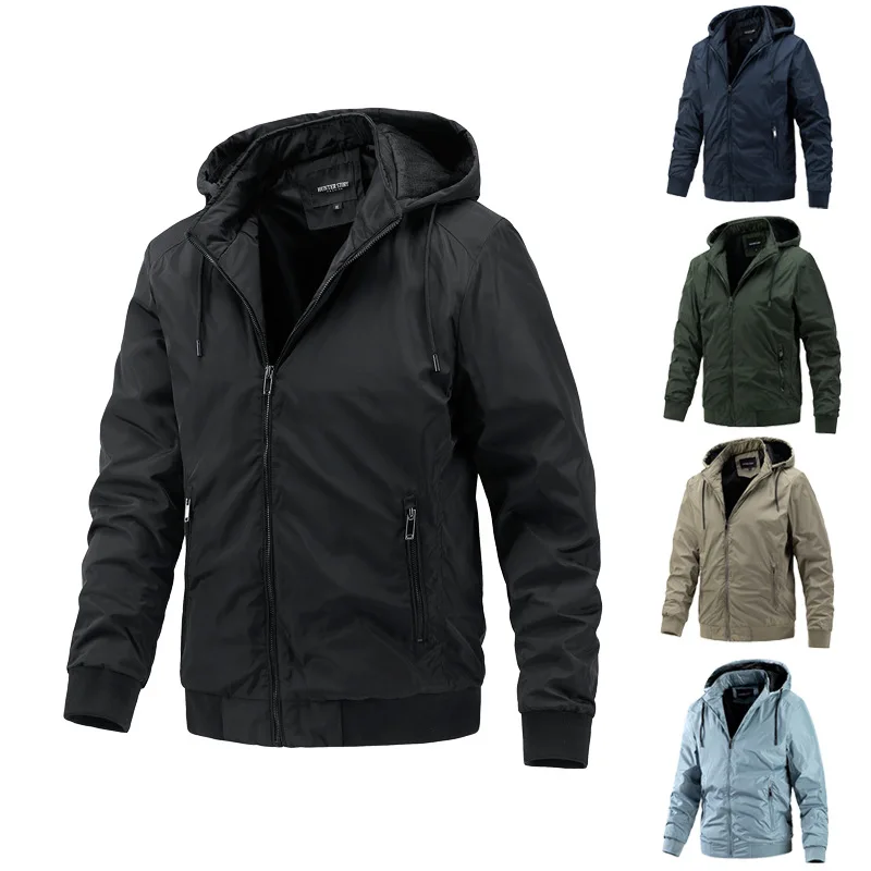 Jacket Men's Spring and Autumn Removable Hooded Casual Sports Light Cotton Jacket Business Fashion Men's Wear