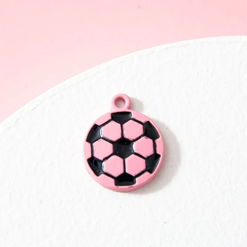 10 шт./лот 12*15 мм спортивные эмалевые Подвески в виде футбольного мяча подвески