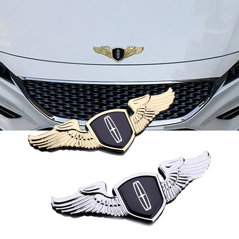 

3D Metal Car Metal Chromed Front Logo Emblem Badge Stickers For Lincoln Navigator 2 Continental Mkx Mkz Mkc Mkt Mks Town Diecast