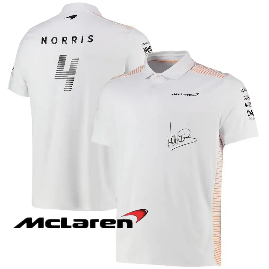 

F1 Official Website Formula One McLaren Logo Printed T-shirt Extreme Sports Men's and Women's Short Sleeve Clothing Oversized