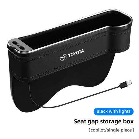 Крышки-концентраторы Автомобильный USB-зарядный цветной светильник Чехол для хранения сиденья Коробка для зазора сиденья для Toyota Supra Aygo Prado RAV4 Hilux Yaris Corolla 4Runn