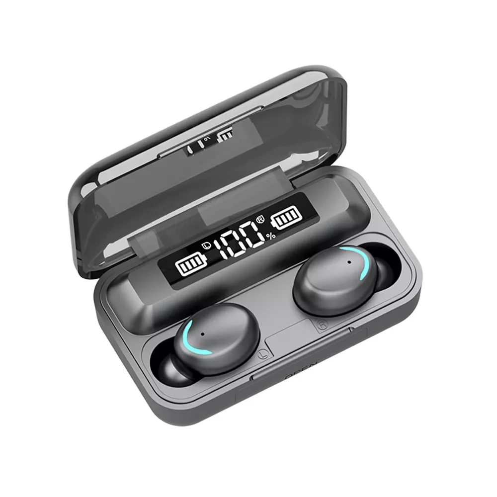 

F9-5 Bluetooth Earphones 5.0 9D Bass Stereo Waterproof Earbuds Handsfree True Wireless Headsets With Microphone Charging Case
