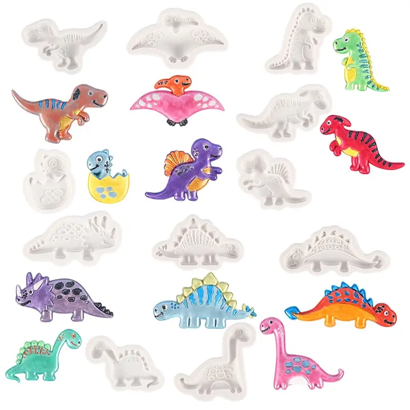 

Dinosaur Silicone Mold DIY Car Ornament Decorative Aromatherapy Gypsum Chocolate Fondant Cake