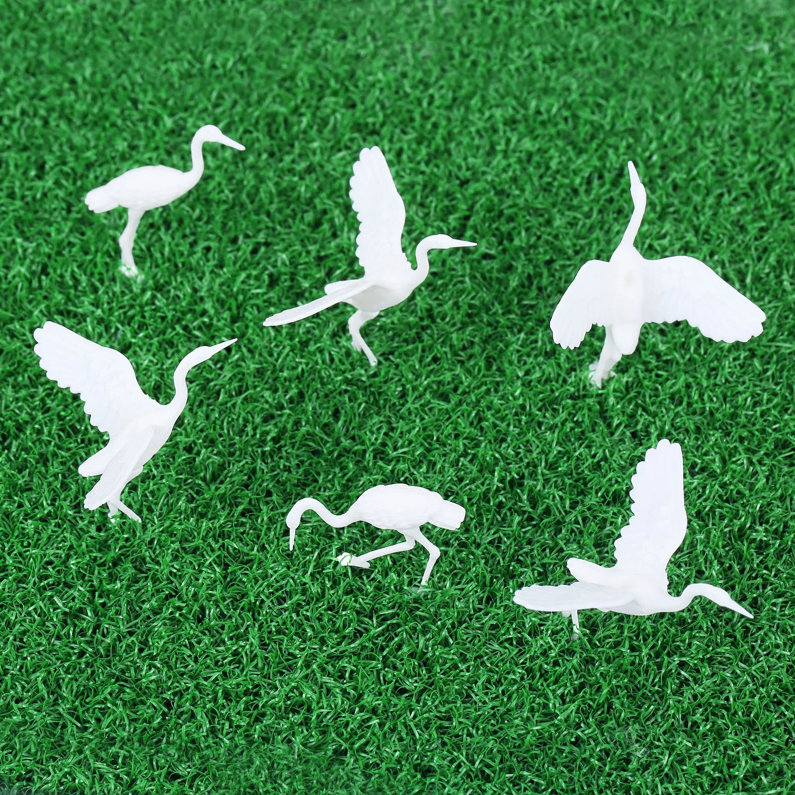 10pc 35mm Red-crowned Crane Models Mini Swan Birds Figure Plastic Toy Unique Decoration Scenes Layout Miniatures Landscape Decor - купить по