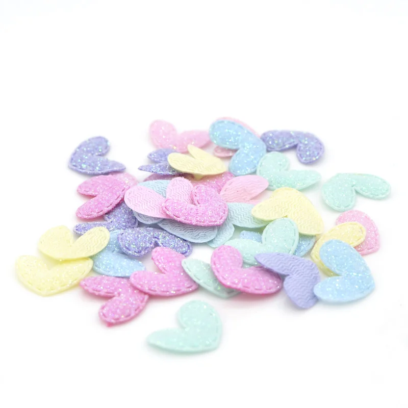 Фото Блестящая ткань Bepowder Heart аппликация из ткани, 60 шт., 15*20 мм №3
