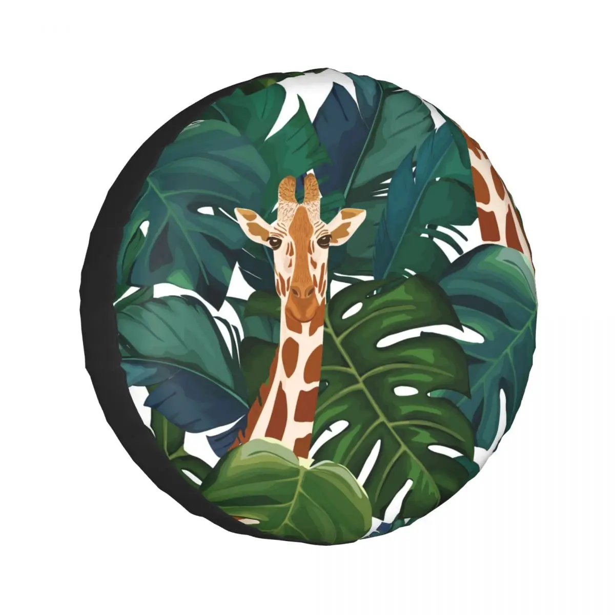 

1Pc Car Spare Tire Cover Exotic Palm Tree Giraffe Case Polyester Tire for Cars Wheel Protection Cover