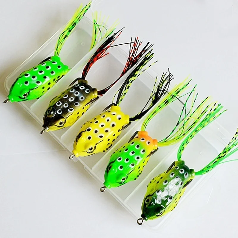 1 PC Soft Toad Frogs Bass Fishing Lure Hollow Body Top Water Frogs Fishing Lures Baits Unpainted Lure Artificial Bait