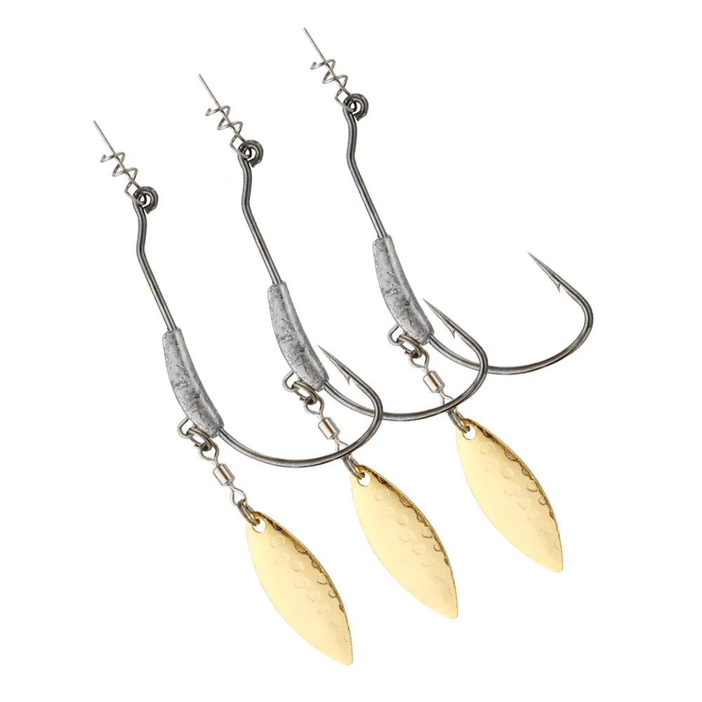 Рыболовные крючки с отверстием для рыбалки кренк ложкой и блестками рыболовные