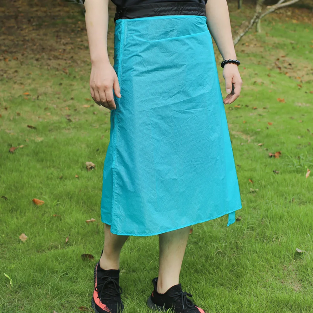 

1pc 15D Nylon Ultra-Light Rain Skirt With Storage Pouch Waterproof Kilt Rain Pants Cycling Camping Hiking Rain Pants Half Poncho