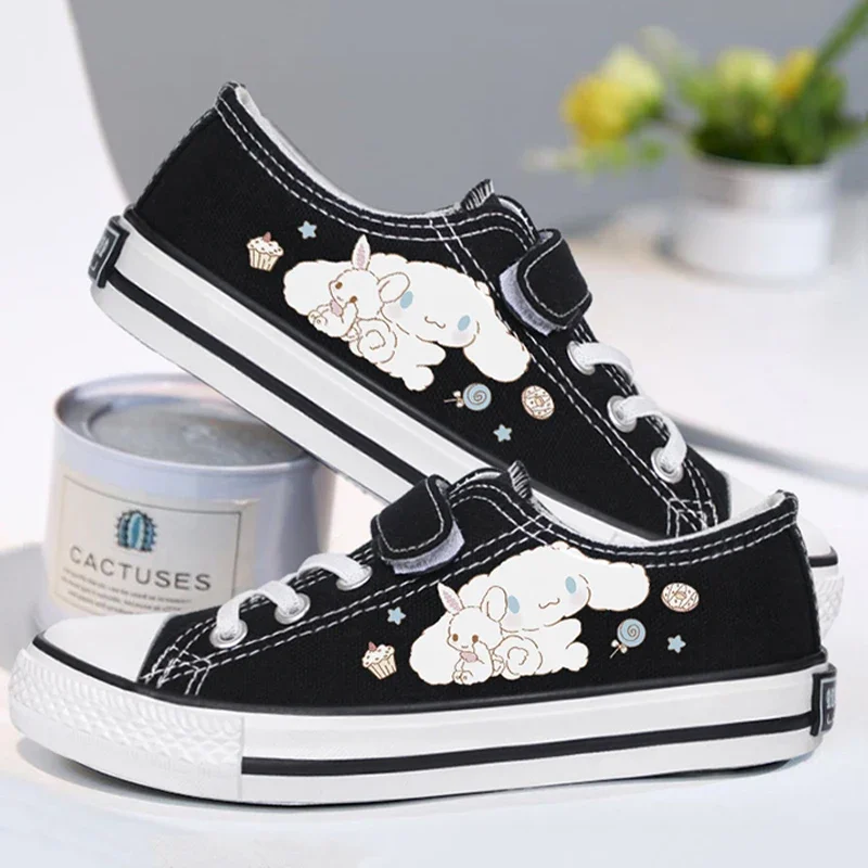 Светящиеся парусиновые туфли Sanrio Kawaii My Melody Cinnamoroll Pom PomPurin повседневная обувь на