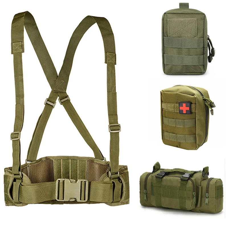 

Tactical Molle Belt Military 1000D Nylon Belt Men Girdle H-shaped Soft Padded Adjustable Combat Army Hunting Waist Belt Vest