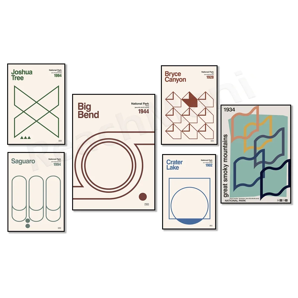 Everglades Great Smoky Mountains Bryce Canyon National Park Hawaii New Mexico Utah Oregon Medieval America travel poster