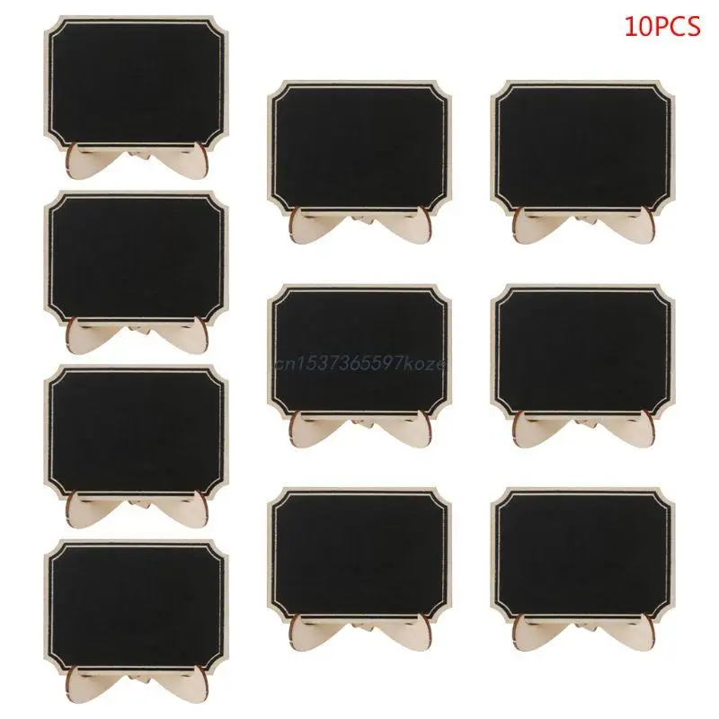 

P82A 10pcs Wooden Mini Blackboard Table Sign Memo Message Stand Chalk Board Wedding P