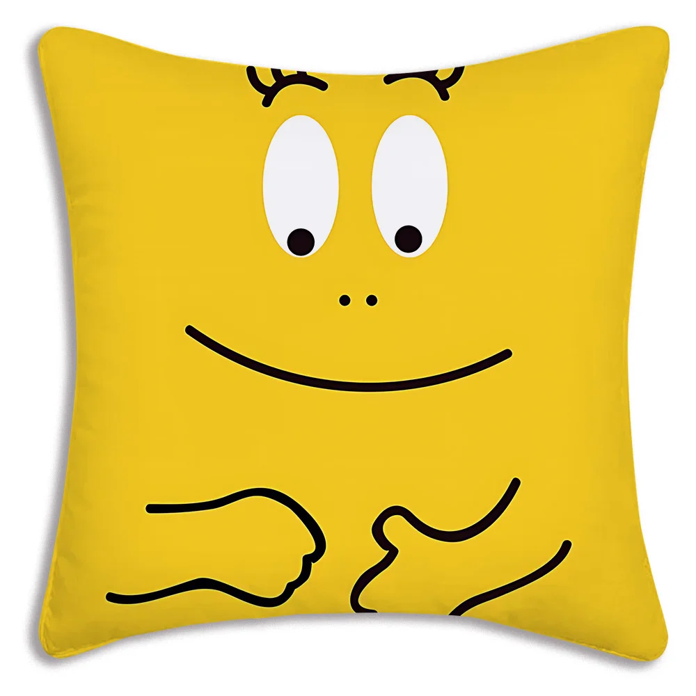 Cute cartoon B-B-Barbapapas Pillow Covers Cartoon Sofa Decorative Home Double-sided Printing Short Plush Cushion Cover